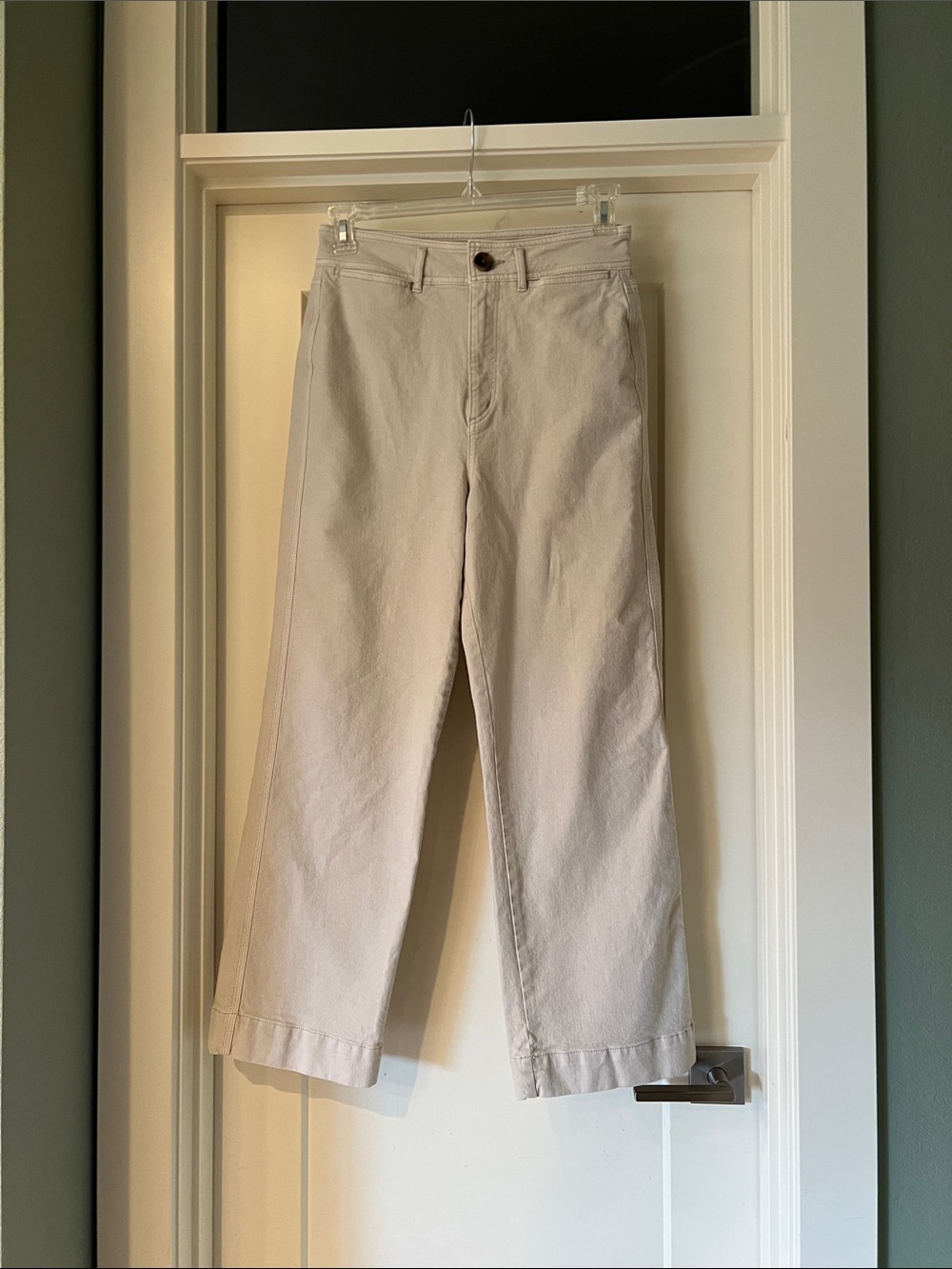 LOFT Wide-Leg Jeans in Light Beige